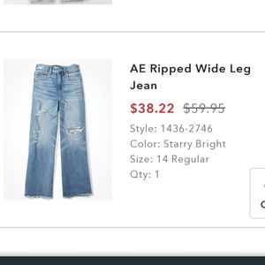 AE ripped wide leg jeans